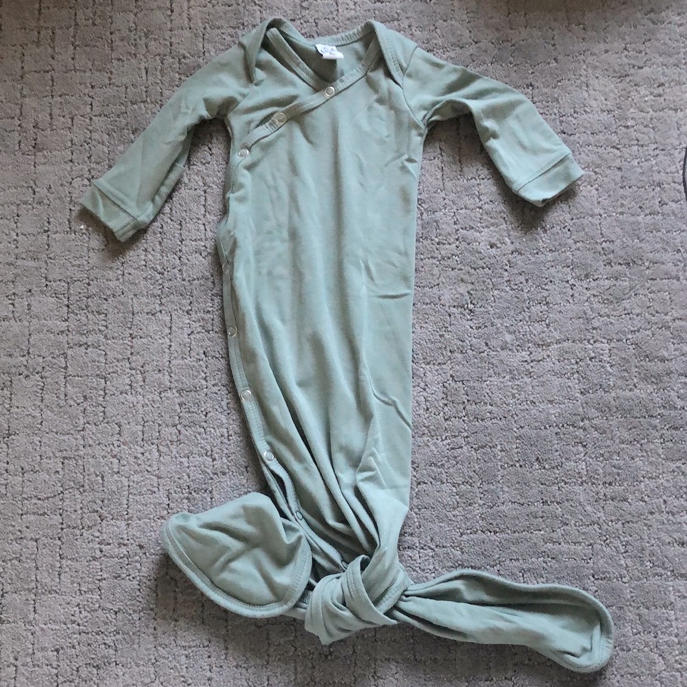 Copper Pearl Knotted Gown size Newborn Sage Green
